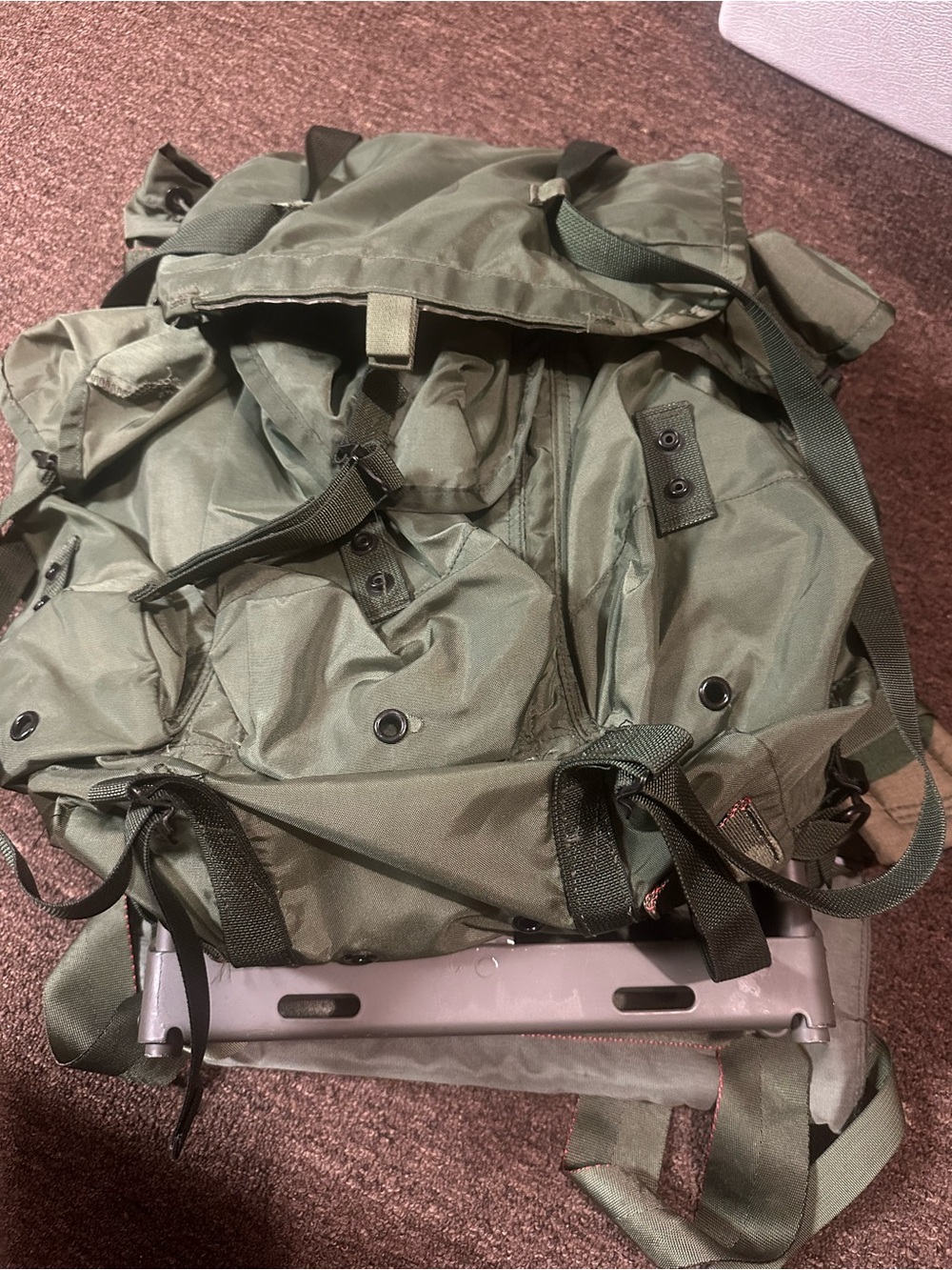 Olive Green Military-Style hiking Men's Backpack